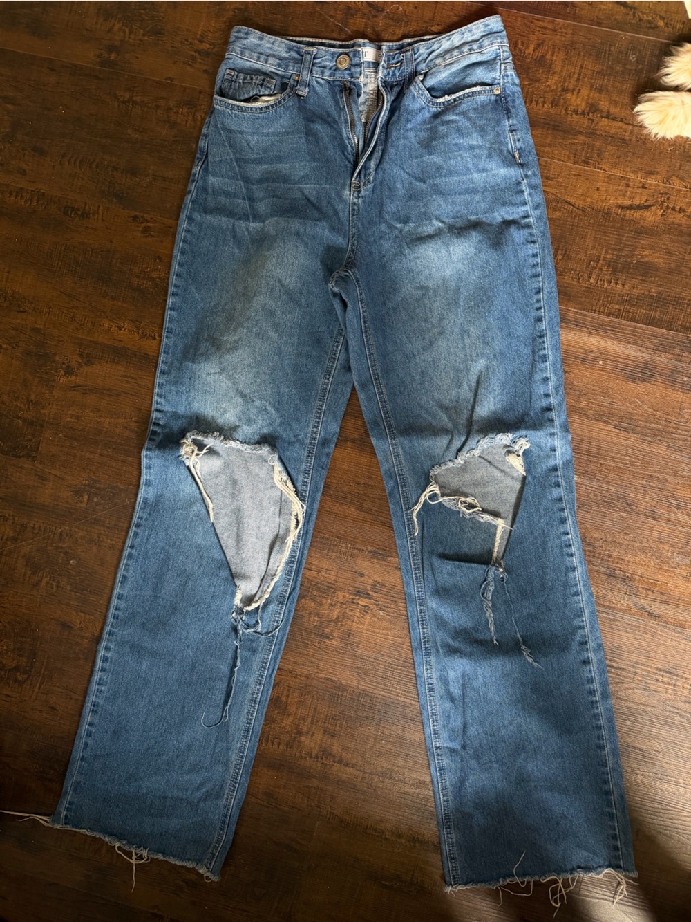 YMI Distressed Light Blue Straight Jeans